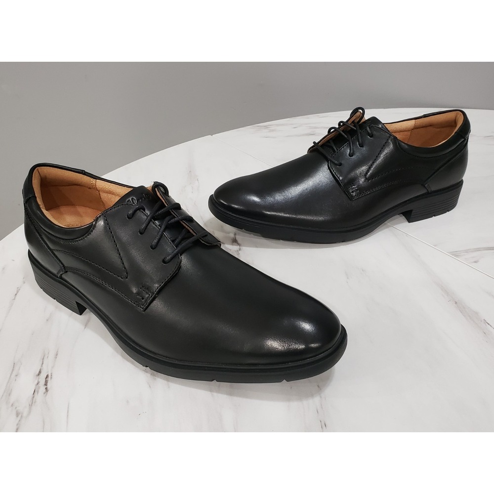 NEW NO BOX SIZE‎ 9.5 Men's Clarks Eldredge Plain Black Leather Dress Shoes